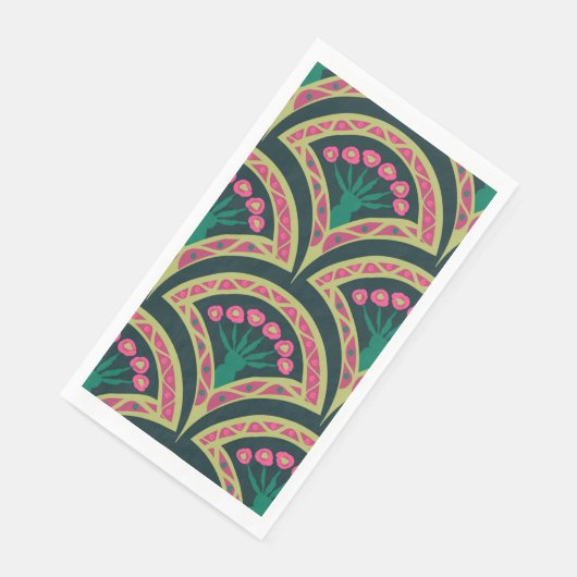 schelp-vormig groen patroon servet (Hoek)