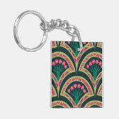 schelp-vormig groen patroon sleutelhanger (Voorkant Links)
