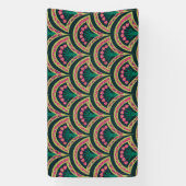 schelp-vormig groen patroon spandoek (Verticaal)