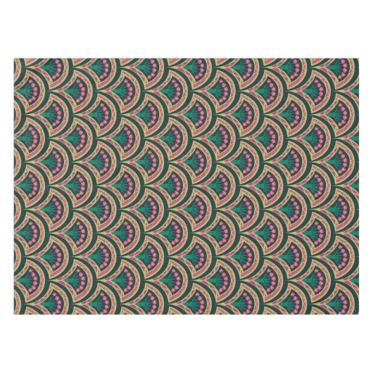 schelp-vormig groen patroon tafelkleed (Voorkant (Horizontaal))