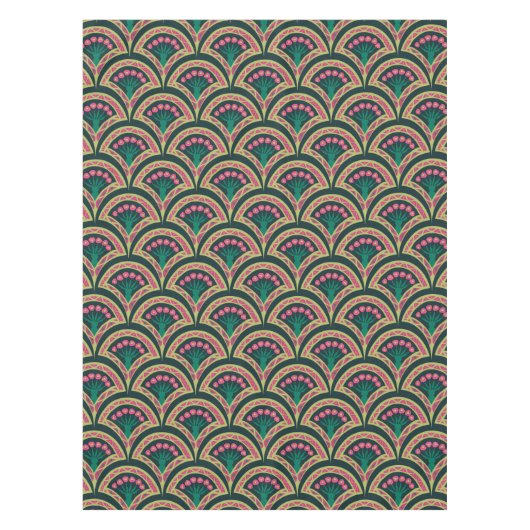 schelp-vormig groen patroon tafelkleed (Voorkant)