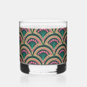 schelp-vormig groen patroon whisky glas (Links)