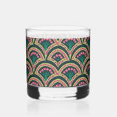 schelp-vormig groen patroon whisky glas (Rechts)