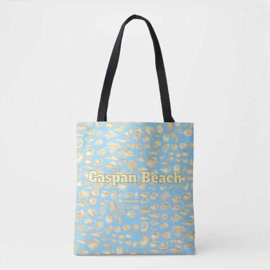 Schelp - Zee van Schelpen - Lichtblauw Tote Bag (Voorkant)