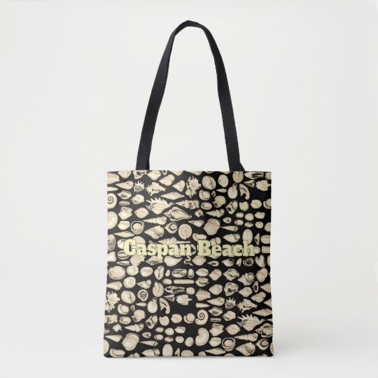 Schelp- Zee van Schelpen -Zwart Tote Bag (Voorkant)