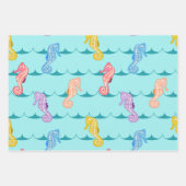 Schelp, Zeepaardje en Zeesterren Inpakpapier Vel (Voorkant 2)