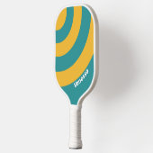 Schelp Zonsopgang Cirkel Streep met Naam Pickleball Paddle (Links)