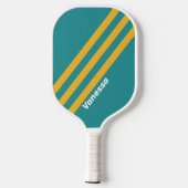 Schelp Zonsopgang Strepen met Naam Pickleball Paddle (Achterkant)