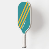 Schelp Zonsopgang Strepen met Naam Pickleball Paddle (Links)