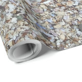 Schelpachtergrond op het strand van de oceaan cadeaupapier (Rol Hoek)