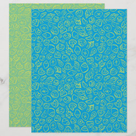 Schelpblauw scrapboekpapier