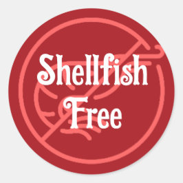 Schelpdieren Allergie Schelpdieren Gratis Waarschu Ronde Sticker