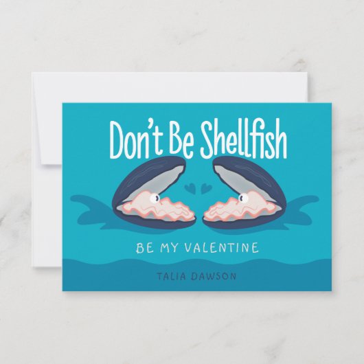 Schelpdieren Oesters Classroom Valentijn Kaarten (Voorkant)