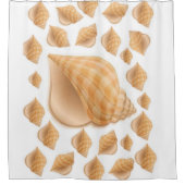 schelpdieren, wit douwergordijn douchegordijn (Voorkant)