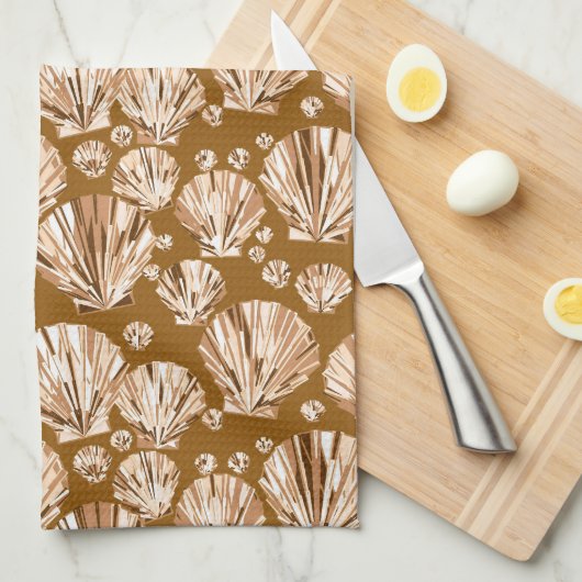 Schelpels voor chocolade in de bruine en de beige  theedoek (Quarter Fold)