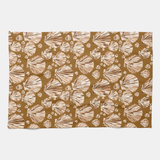 Schelpels voor chocolade in de bruine en de beige theedoek (Horizontaal)