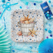 schelpen aan zee papieren bordje (Feest)