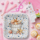 schelpen aan zee papieren bordje (Feest)