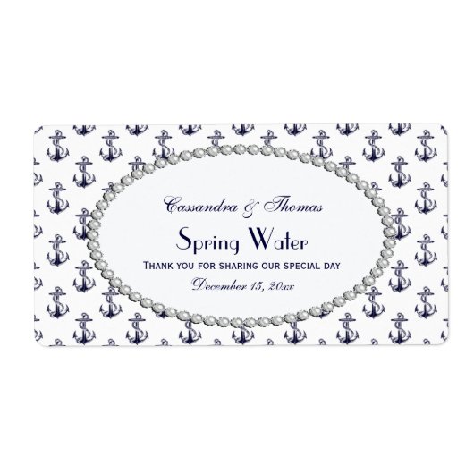 Schelpen Anker Patroon Parel 2H Water Label (Voorkant)