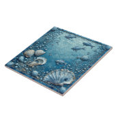 Schelpen Aquatische Vis Onderwater Bubbel Backspla Tegeltje (Zijkant)