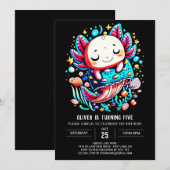 Schelpen Axolotl Magische Verjaardag Kaart (Voorkant / Achterkant)