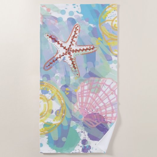 Schelpen bij de Seashore Beach Handdoek (Voorkant)