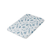 Schelpen Blauw Witte strand Badmat (Gekanteld)