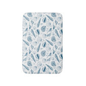 Schelpen Blauw Witte strand Badmat (Voorkant Verticaal)