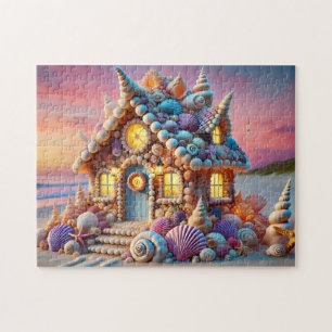 Schelpen Cottage Whimsical Meermin Strandhuis Legpuzzel