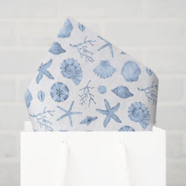 Schelpen Decoupage Papier, Kust Zeeoever Tissuepapier