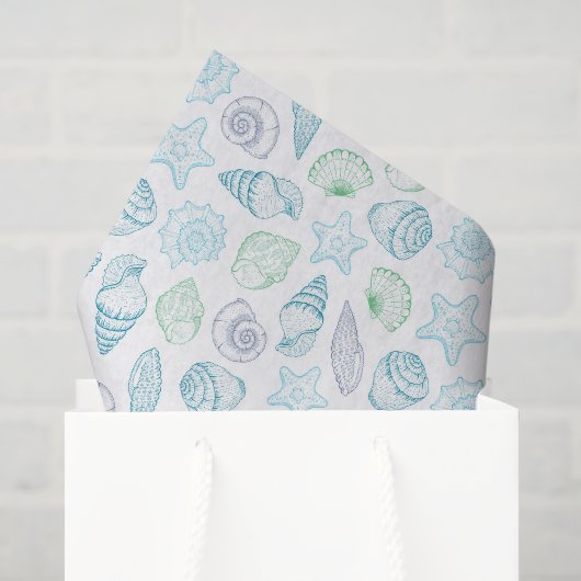 Schelpen Decoupage Tissuepapier, Strand Kust Tissuepapier (Cadeauzakje)