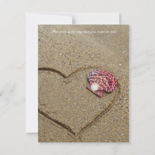 Schelpen en Hart in het zand Save the Date nodig (Achterkant)