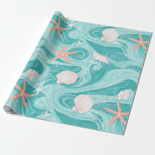 Schelpen en Oceaangolven Patroon (13) Cadeaupapier