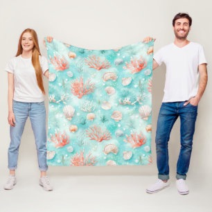 Schelpen en Oceaangolven Patroon (2) Fleece Deken