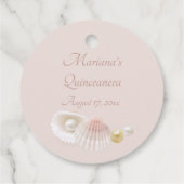 Schelpen en parels Quinceanera Party Favor Bedankjes Labels (Achterkant)