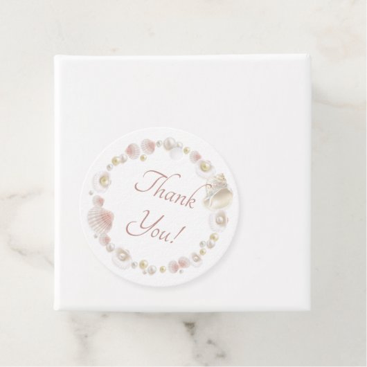 Schelpen en parels Quinceanera Party Favor Bedankjes Labels (In situ)