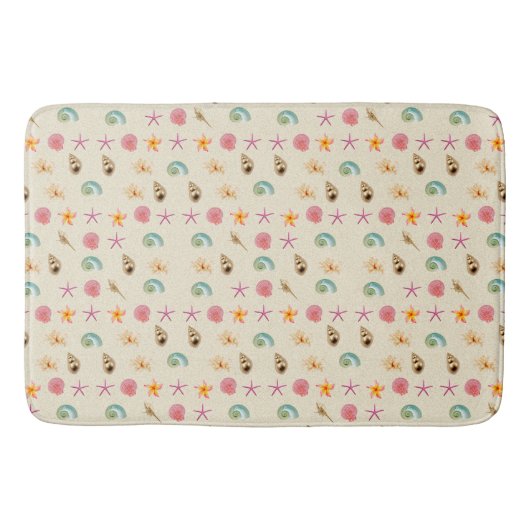 Schelpen en Plumeria Badmat (Voorkant)