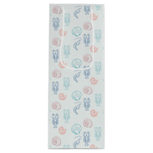 Schelpen en Schaaldieren Patroon Wijn Cadeautas