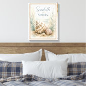 Schelpen en Sereniteit Kustwandkunst Canvas Afdruk (Insitu (Slaapkamer))