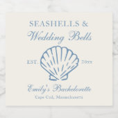 Schelpen en Trouwbellen Afscheid van de Meisjesfee Sparkling Wijnetiket (Enkel label)