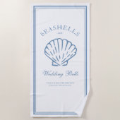 Schelpen en Trouwbellen Bachelorette Weekend Strandlaken (Voorkant)