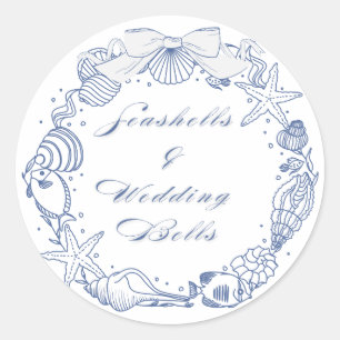 Schelpen en Trouwbellen Design Kust Ronde Sticker