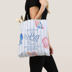Schelpen en Trouwbellen Kust Bachelorette Tote Bag