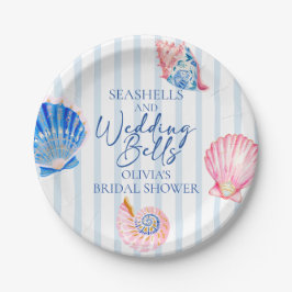 Schelpen en Trouwbellen Kust Bruiloftsborrel Papieren Bordje