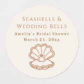 Schelpen en Trouwklokken Cadeautas Sticker (Design 2)