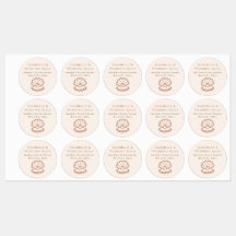 Schelpen en Trouwklokken Cadeautas Sticker