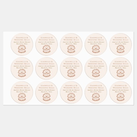 Schelpen en Trouwklokken Cadeautas Sticker (Vel)