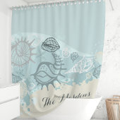 Schelpen en Zand Strand Monogram Douchegordijn