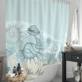 Schelpen en Zand Strand Monogram Douchegordijn