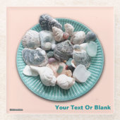 Schelpen en Zee Glass Drank Coaster Glazen Onderzetter (Voorkant)